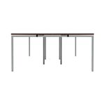 Jemini 6 Person Bench Desk 3600x1600x730mm Dark Walnut/White KF808831