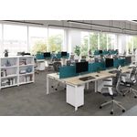 Jemini 2 Person Extension Bench Desk 1400x1600x730mm White/White KF808992