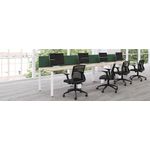 Jemini 2 Person Bench Desk 1400x1600x730mm White/White KF809050