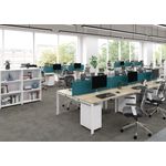 Jemini 1 Person Bench Desk 1600x800x730mm White/White KF809234