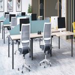 Jemini 2 Person Extension Bench Desk 1600x1600x730mm Grey Oak KF809333