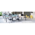 Jemini 2 Person Bench Desk 3200x1600x730mm Grey Oak/White KF809395