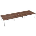 Jemini 6 Person Bench Desk 4800x1600x730mm Dark Walnut/White KF809555