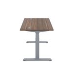 Jemini Sit/Stand Desk with Cable Ports 1200x800x630-1290mm Dark Walnut/Silver KF809692