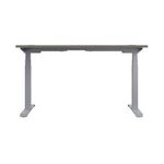 Jemini Sit/Stand Desk with Cable Ports 1200x800x630-1290mm Grey Oak/Silver KF809708