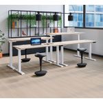 Jemini Sit/Stand Desk with Cable Ports 1200x800x630-1290mm White/Silver KF809739