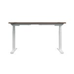Jemini Sit/Stand Desk with Cable Ports 1200x800x630-1290mm Dark Walnut/White KF809753