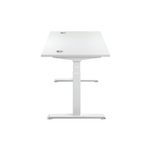 Jemini Sit/Stand Desk with Cable Ports 1200x800x630-1290mm White/White KF809791