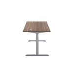Jemini Sit/Stand Desk with Cable Ports 1400x800x630-1290mm Dark Walnut/Silver KF809814