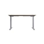 Jemini Sit/Stand Desk with Cable Ports 1400x800x630-1290mm Dark Walnut/Silver KF809814