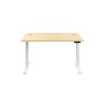 Jemini Sit/Stand Desk with Cable Ports 1400x800x630-1290mm Maple/White KF809890
