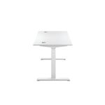 Jemini Sit/Stand Desk with Cable Ports 1400x800x630-1290mm White/White KF809913