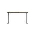 Jemini Sit/Stand Desk with Cable Ports 1600x800x630-1290mm Maple/Silver KF809951