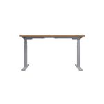 Jemini Sit/Stand Desk with Cable Ports 1600x800x630-1290mm Nova Oak/Silver KF809968