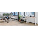 Jemini Sit/Stand Desk with Cable Ports 1600x800x630-1290mm Beech/White KF809982