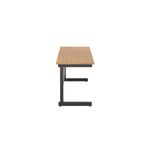 Jemini Rectangular Single Upright Cantilever Desk 1400x600x730mm Nova Oak/Black KF810674
