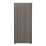 Jemini Wooden Cupboard 800x450x1800mm White/Grey Oak KF810728