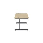 Jemini Rectangular Single Upright Cantilever Desk 1400x800x730mm Maple/Black KF810766