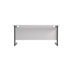 Jemini Rectangular Single Upright Cantilever Desk 1600x600x730mm White/Black KF810858