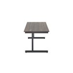Jemini Rectangular Single Upright Cantilever Desk 1600x800x730mm Dark Walnut/Black KF810889