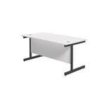 Jemini Rectangular Single Upright Cantilever Desk 1600x800x730mm White/Black KF810926