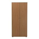Jemini Wooden Cupboard 800x450x1800mm White/Nova Oak KF810971