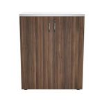 Jemini Wooden Cupboard 800x450x730mm White/Dark Walnut KF811282