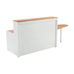 Jemini Reception Unit with Extension 1400x800x740mm Beech/White KF816364
