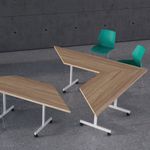 Jemini Rectangular Tilting Table 1200x700x720mm Nova Oak/Silver KF816753