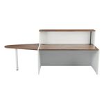 Jemini Reception Unit with Extension 1600x800x740mm Dark Walnut/White KF818450