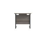 Jemini Rectangular Single Upright Cantilever Desk 800x600x730mm Grey Oak/Black KF819509
