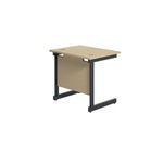 Jemini Rectangular Double Upright Cantilever Desk 800x600x730mm Maple/Black KF819516