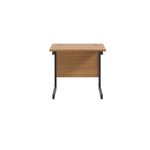 Jemini Rectangular Double Upright Cantilever Desk 800x600x730mm Nova Oak/Black KF819523