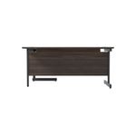 Jemini Radial Right Hand Single Upright Cantilever Desk 1600x1200x730mm Walnut/Black KF819707