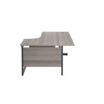 Jemini Radial Right Hand Single Upright Cantilever Desk 1600x1200x730mm Grey Oak/Black KF819714