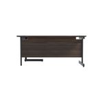 Jemini Radial Right Hand Single Upright Cantilever Desk 1800x1200x730mm Walnut/Black KF819844