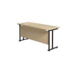 Jemini Rectangular Double Upright Cantilever Desk 1600x600mm Maple/Black KF820109