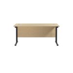 Jemini Rectangular Double Upright Cantilever Desk 1600x600mm Maple/Black KF820109