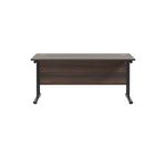 Jemini Rectangular Double Upright Cantilever Desk 1800x600x730mm Dark Walnut/Black KF820208