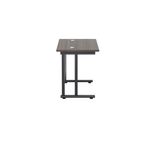 Jemini Rectangular Double Upright Cantilever Desk 800x600x730mm Dark Walnut/Black KF820321
