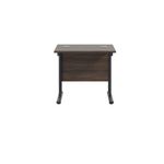 Jemini Rectangular Double Upright Cantilever Desk 800x600x730mm Dark Walnut/Black KF820321