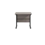 Jemini Rectangular Double Upright Cantilever Desk 800x600x730mm Grey Oak/Black KF820338