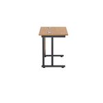 Jemini Rectangular Double Upright Cantilever Desk 800x600x730mm Nova Oak/Black KF820352