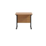 Jemini Rectangular Double Upright Cantilever Desk 800x600x730mm Nova Oak/Black KF820352