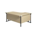 Jemini Radial Left Hand Double Upright Cantilever Desk 1600x1200x730mm Maple/Black KF820406