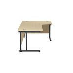 Jemini Radial Right Hand Double Upright Cantilever Desk 1600x1200x730mm Maple/Black KF820468