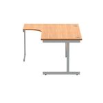 Polaris Left Hand Radial SU Cantilever Desk 1600x1200x730mm Norwegian Beech/Silver KF821380