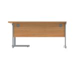 Polaris Right Hand Radial SU Cantilever Desk 1600x1200x730mm Norwegian Beech/Silver KF821390