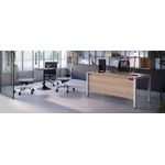 Jemini Rectangular Goal Post Desk 1000x600x730mm Nova Oak/Silver KF821403