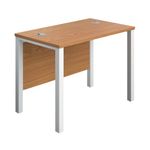 Jemini Rectangular Goal Post Desk 1000x600x730mm Nova Oak/White KF821410